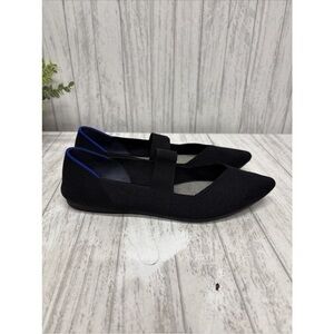 Womens Size 8 Rothy’s Black Mary Jane Point Flats EUC